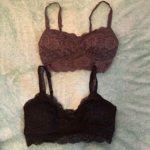 NWOT (2) Lace Longline Bralettes S